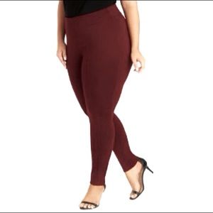 Chaus Plum/Maroon Ponte Leggings Size Large